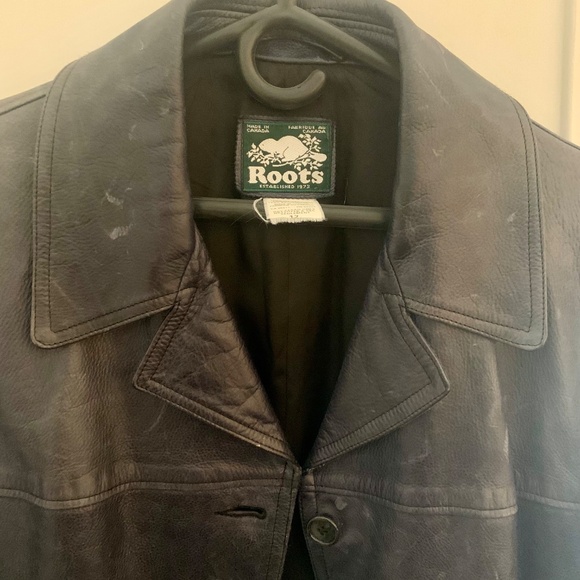 Roots vintage leather jacket blue/gray large made in Canada - Picture 5 of 5